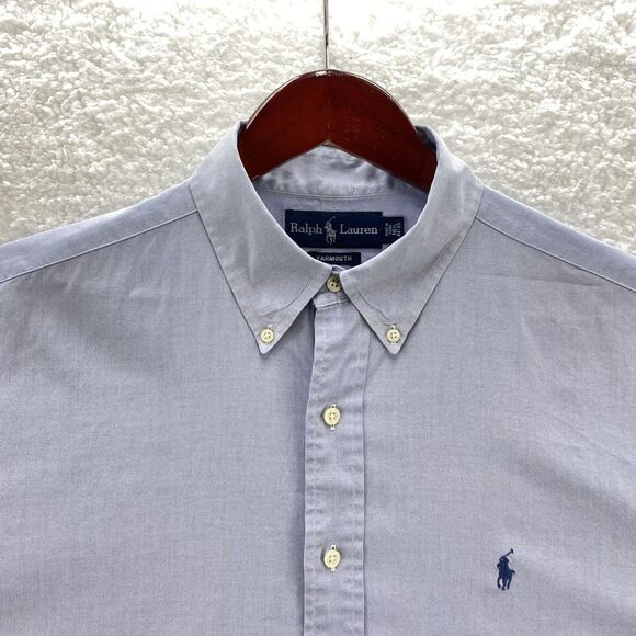 Ralph Lauren Shirt Yarmouth Men's 16.5 32-33 Blue Oxford Long Sleeve Button Down - Picture 5 of 16